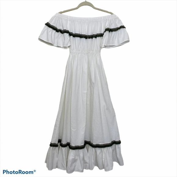 None Dresses & Skirts - Women’s Off the shoulder white ruffle maxi dress